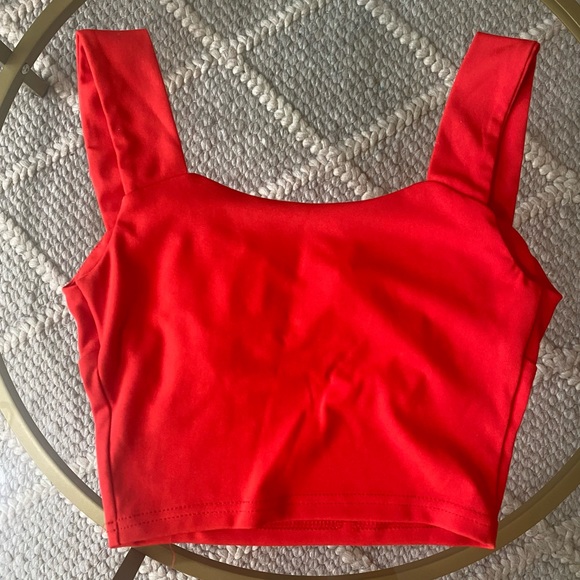 Red Sweat Heart Crop Top - Picture 3 of 4